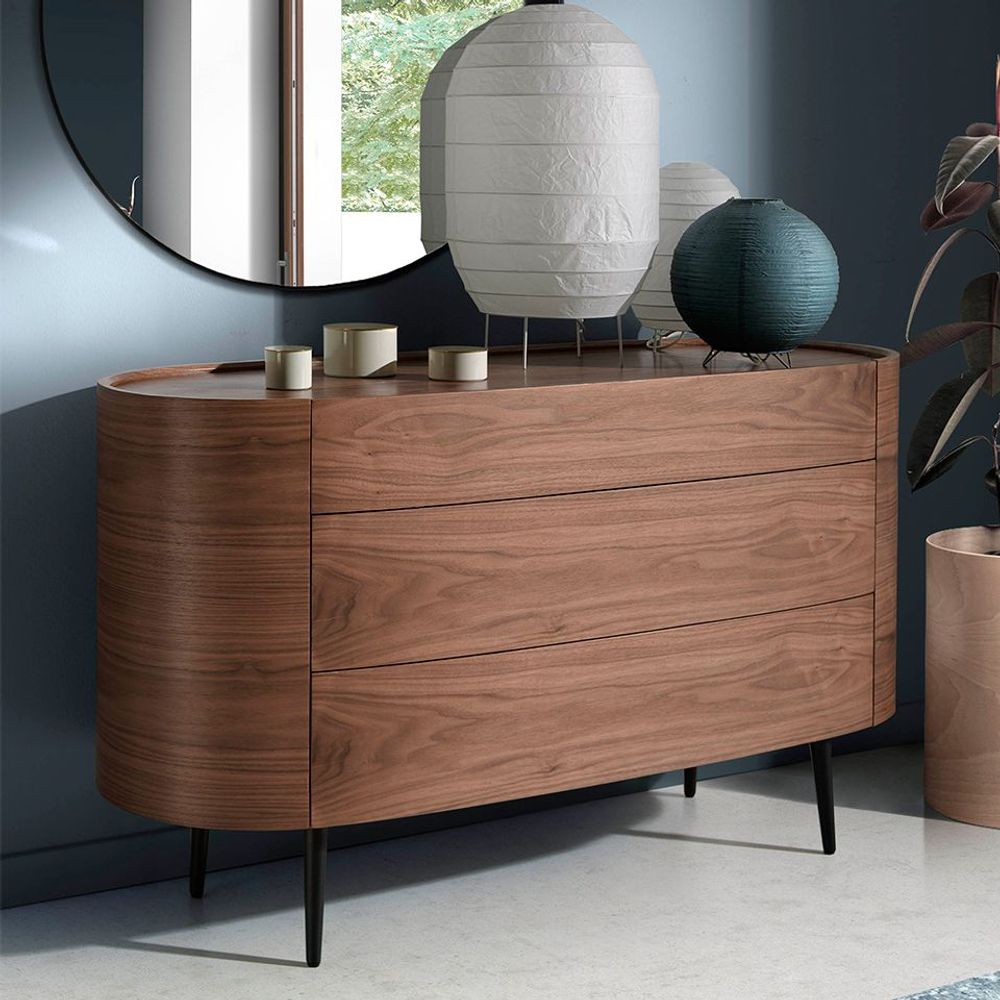 Commodes - Commode ovale en noyer - ANGEL CERDÁ