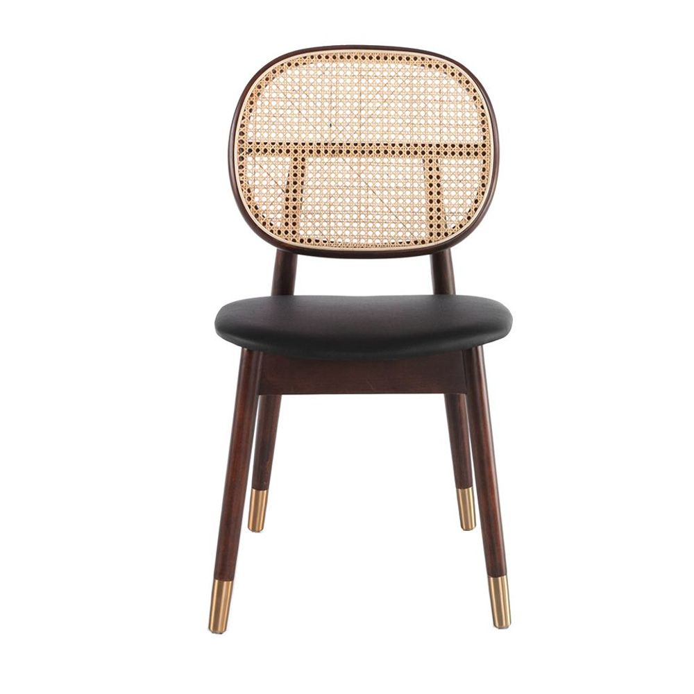 Chaises - Chaise de table à manger à dossier rond en rotin - ANGEL CERDÁ