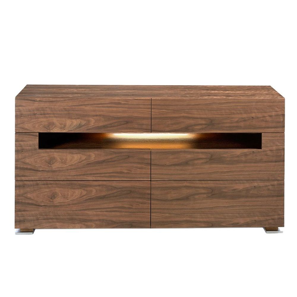 Chests of drawers - Walnut chest of drawers with interior lighting - ANGEL CERDÁ