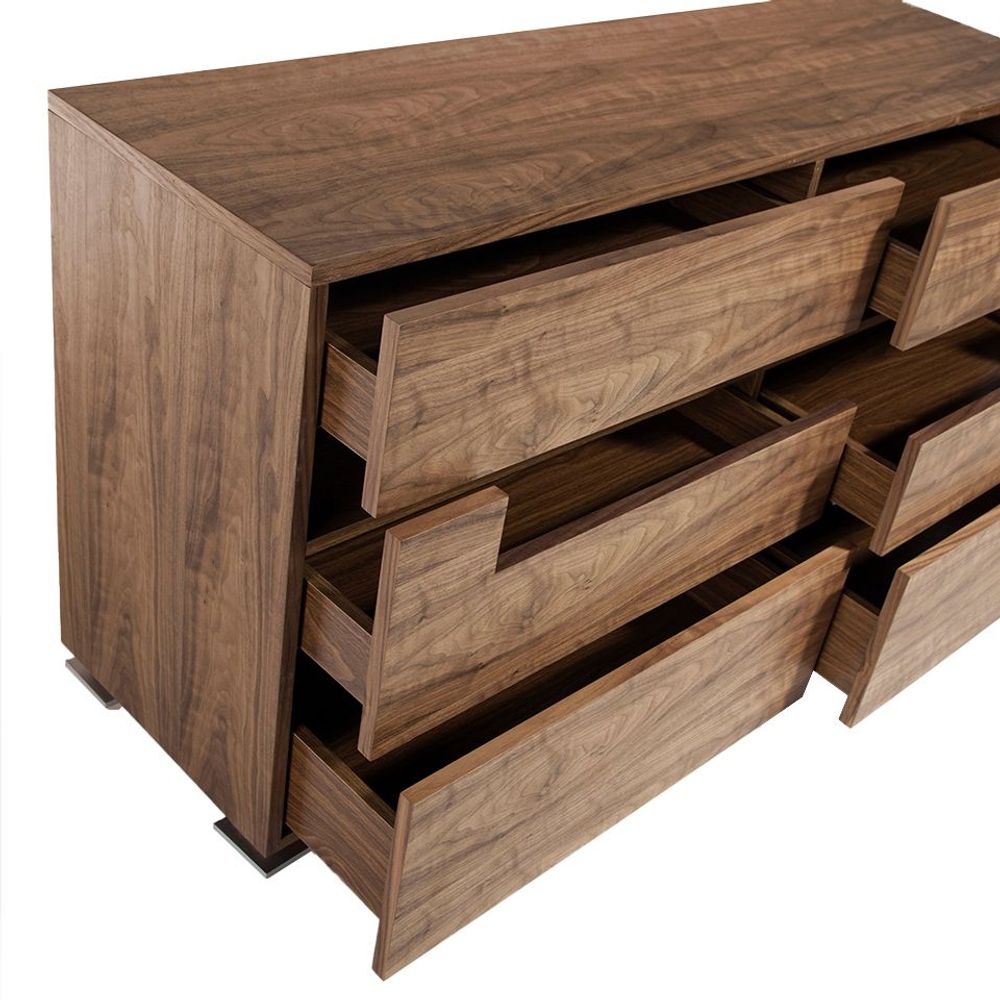 Chests of drawers - Walnut chest of drawers with interior lighting - ANGEL CERDÁ