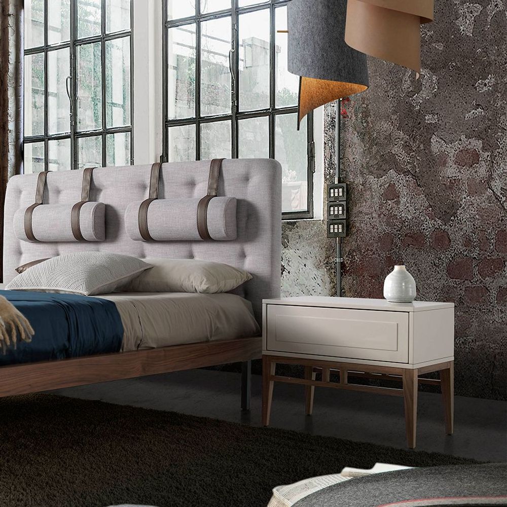 Night tables - Gray and walnut nightstand - ANGEL CERDÁ