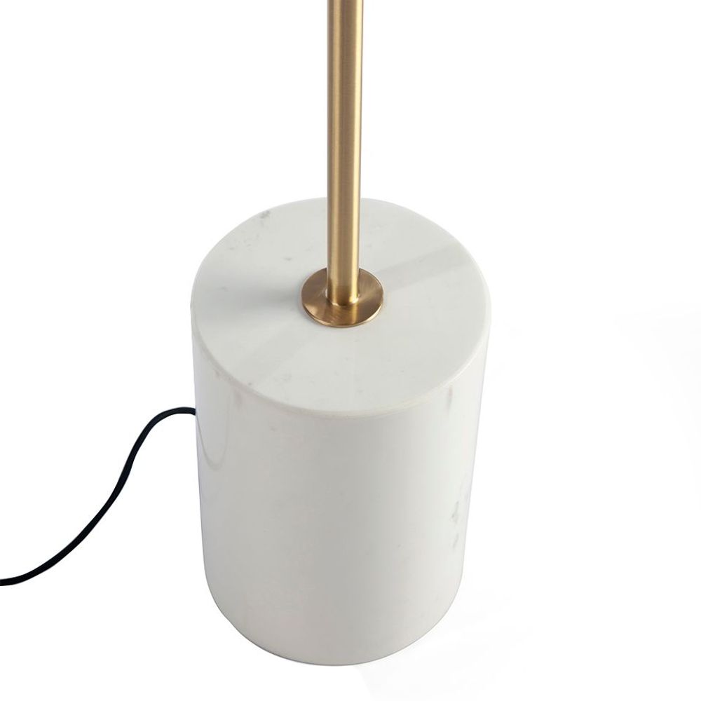 Lampadaires - Lampadaire en marbre blanc, acier doré et verre blanc - ANGEL CERDÁ