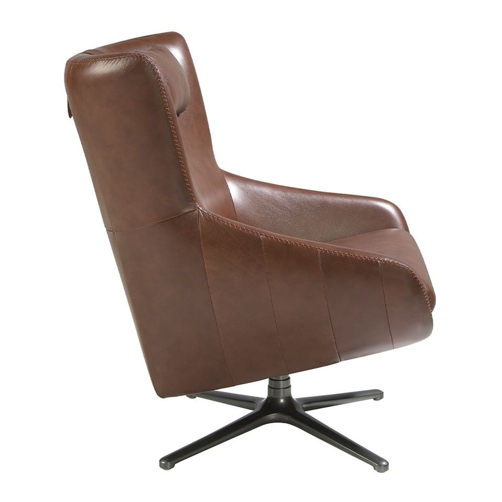 Armchairs - Leather swivel armchair with removable cushion - ANGEL CERDÁ
