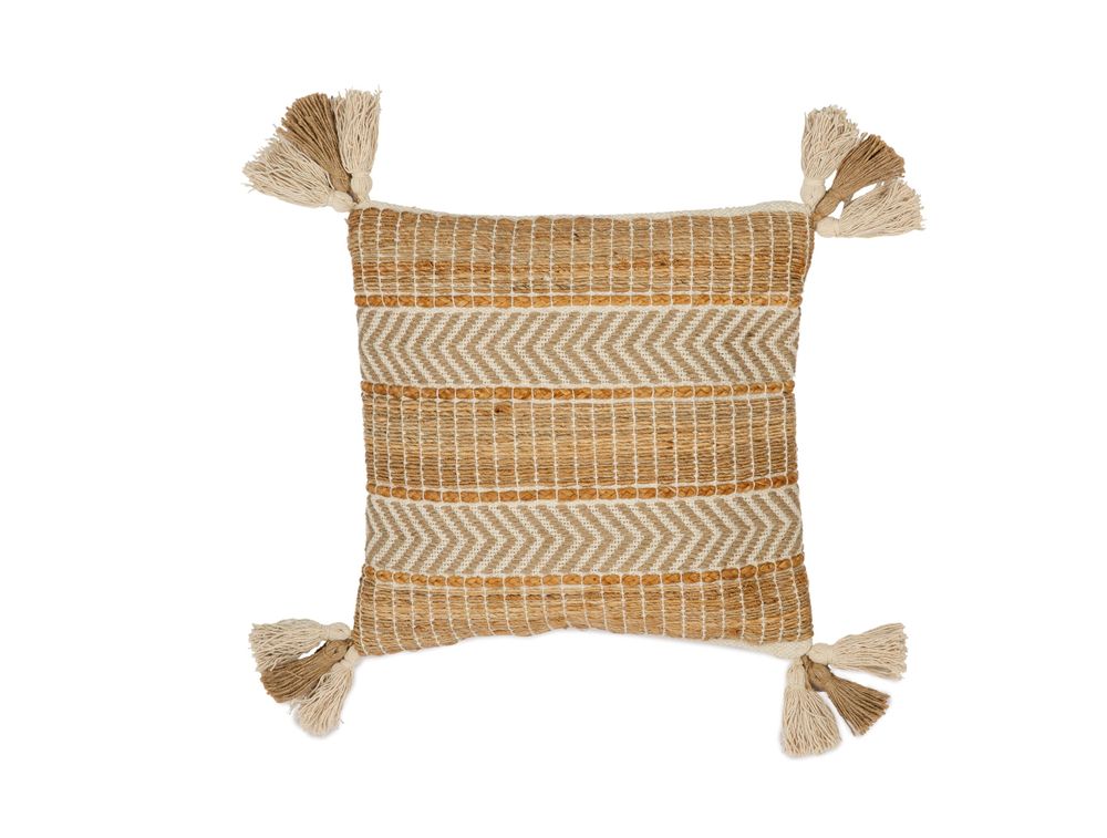 Fabric cushions - Eve cotton/jute cushion 45x45 cm AX23083 - ANDREA HOUSE