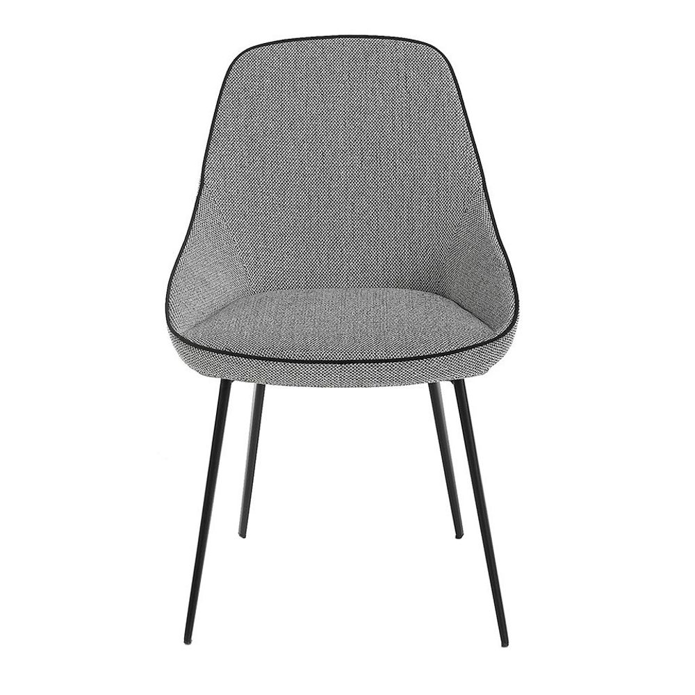 Chairs - Gray fabric Dining table chair with black piping - ANGEL CERDÁ