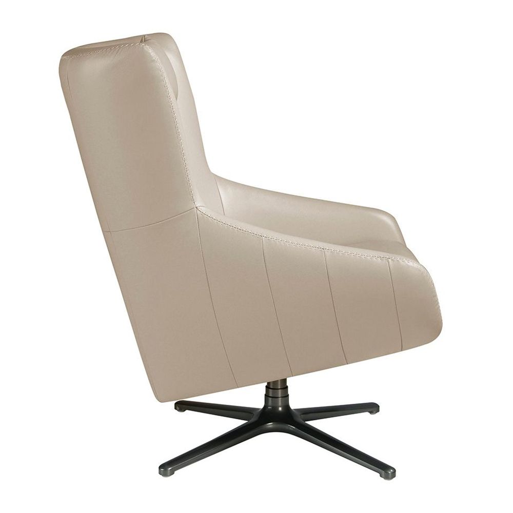 Armchairs - Leather swivel armchair with removable cushion - ANGEL CERDÁ