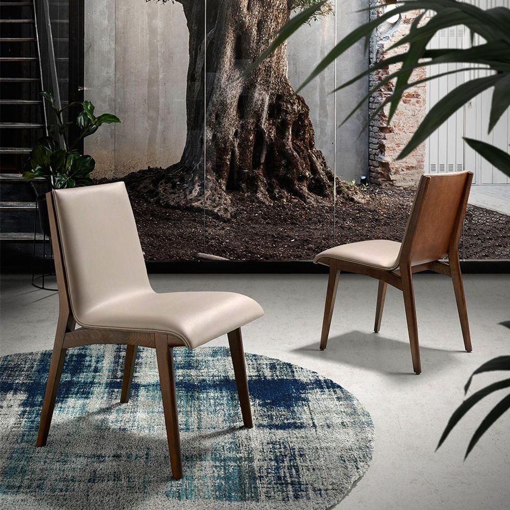 Chairs - Upholstered leatherette Dining table chair - ANGEL CERDÁ