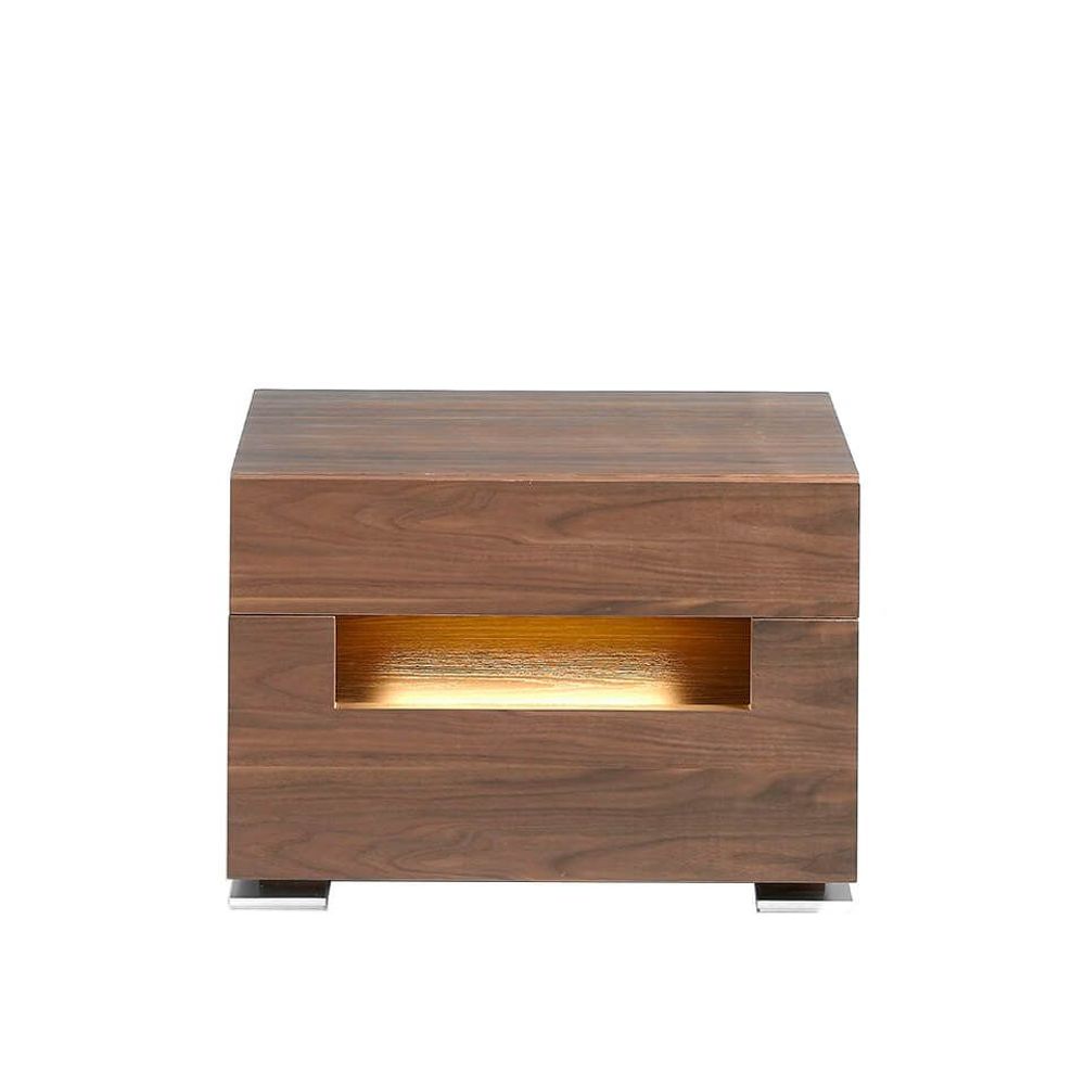 Night tables - Walnut bedside table with lighting - ANGEL CERDÁ