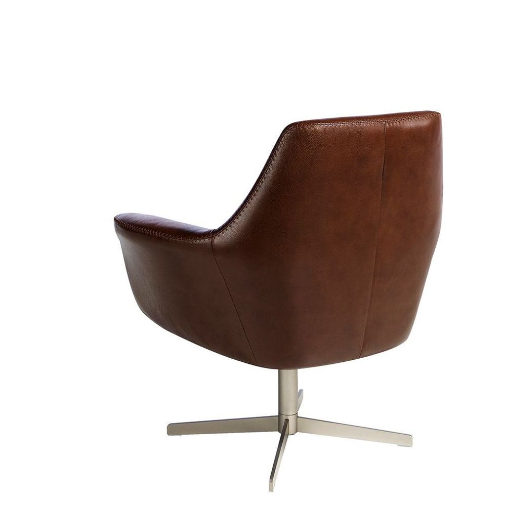 Fauteuils - Fauteuil pivotant tapissé de cuir - ANGEL CERDÁ