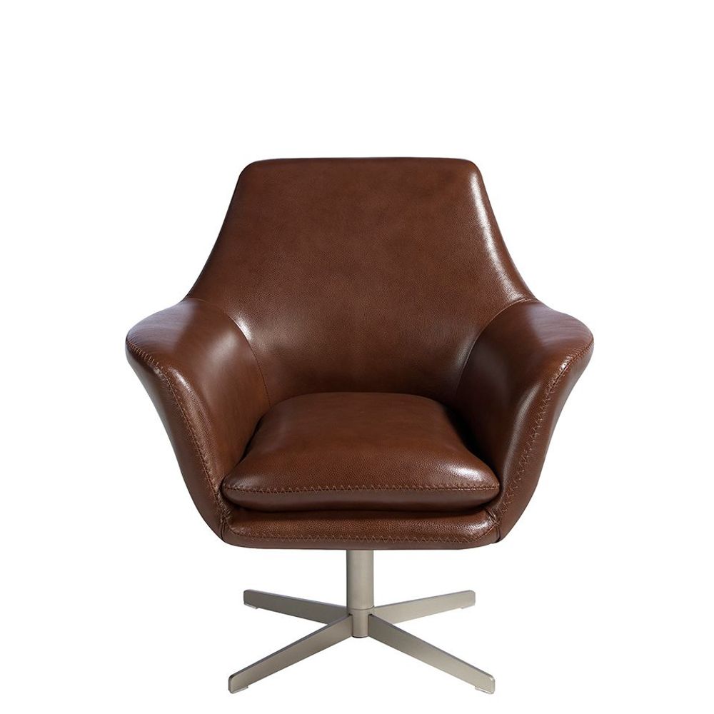 Fauteuils - Fauteuil pivotant tapissé de cuir - ANGEL CERDÁ