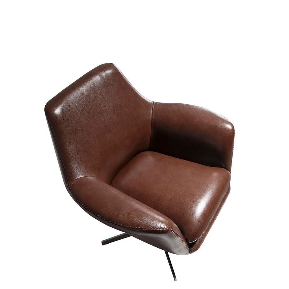 Fauteuils - Fauteuil pivotant tapissé de cuir - ANGEL CERDÁ
