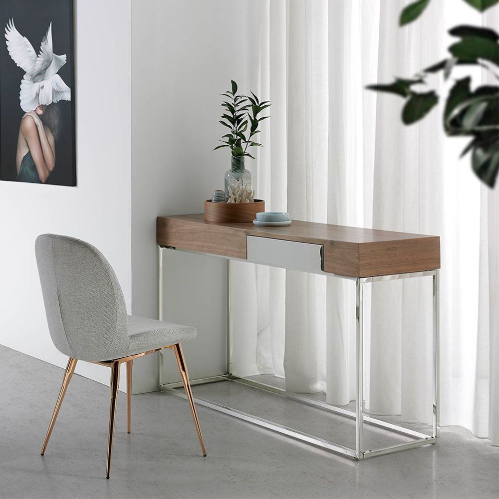 Console table - Walnut and steel console - ANGEL CERDÁ
