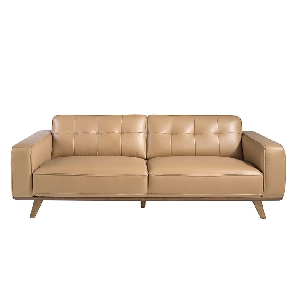 Sofas - 3 seater sofa upholstered in leather sand - ANGEL CERDÁ