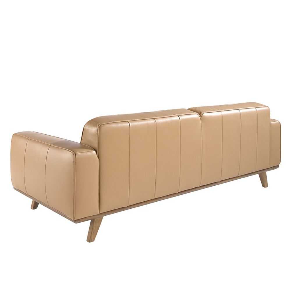 Sofas - 3 seater sofa upholstered in leather sand - ANGEL CERDÁ