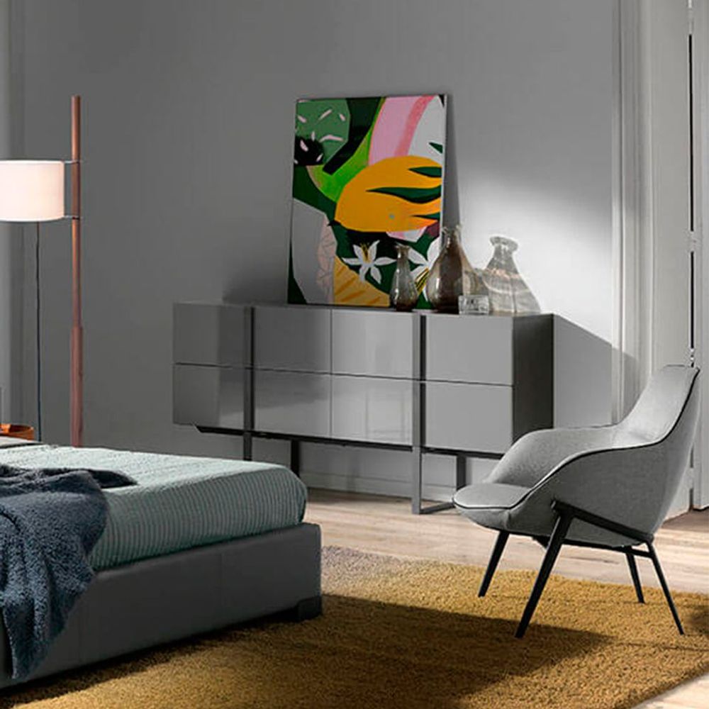 Fauteuils - Fauteuil Confident rembourré en tissu gris - ANGEL CERDÁ