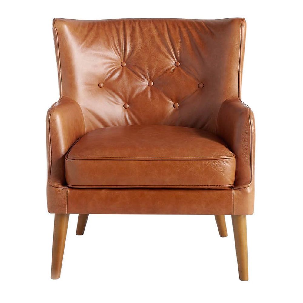 Fauteuils - Fauteuil Chester en cuir marron - ANGEL CERDÁ