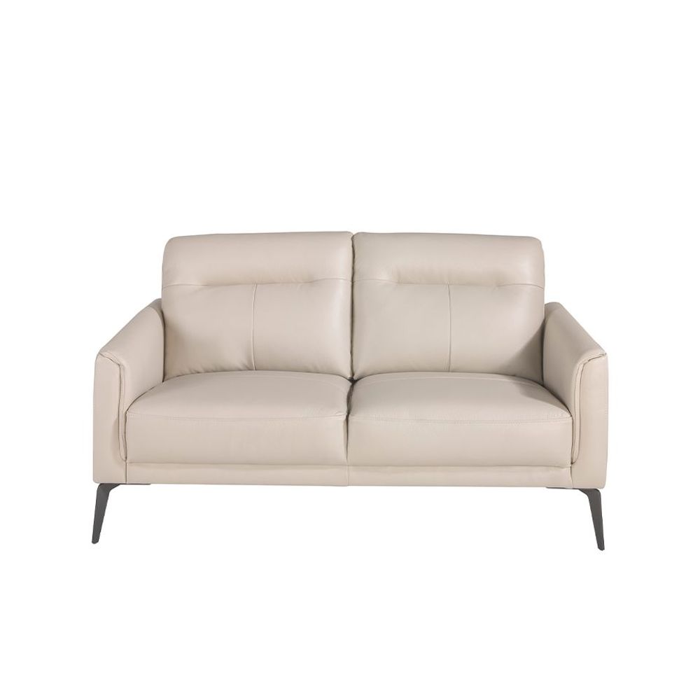 Canapés - Canapé 2 places rembourré en cuir couleur Taupe Grey - ANGEL CERDÁ
