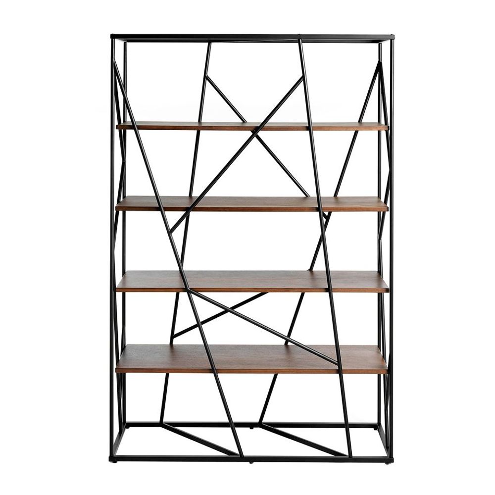 Office furniture and storage - Walnut and black steel shelf - ANGEL CERDÁ