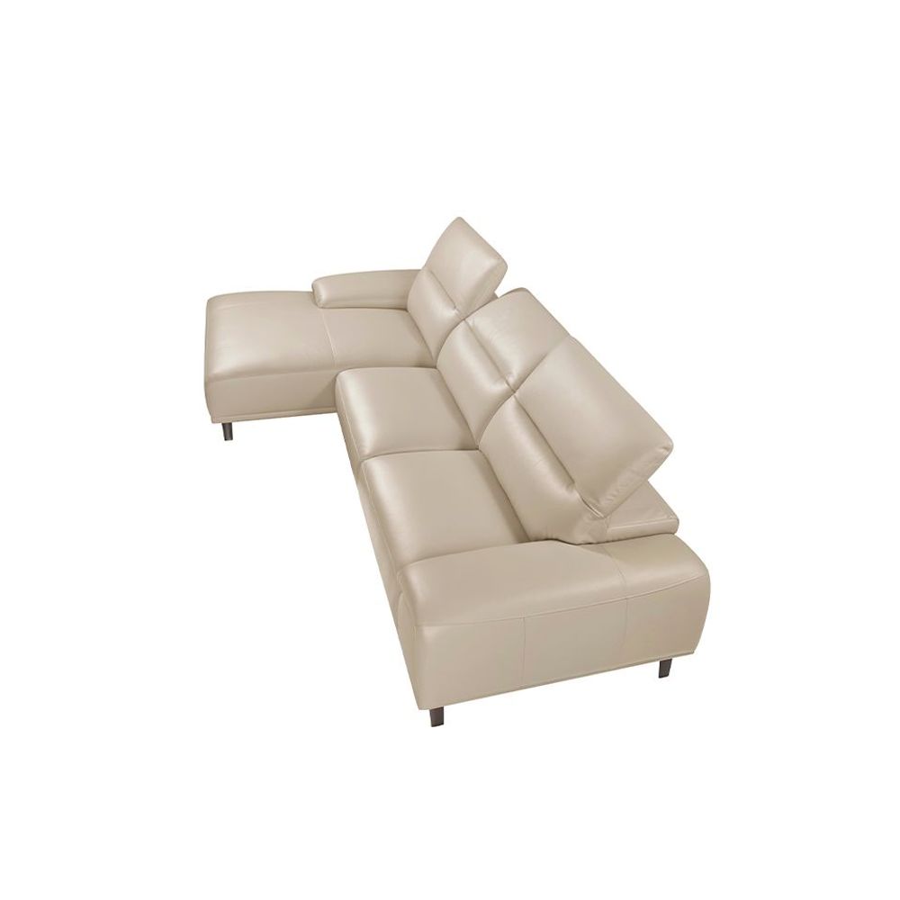 Canapés - Canapé chaise longue en cuir de vachette taupe - ANGEL CERDÁ