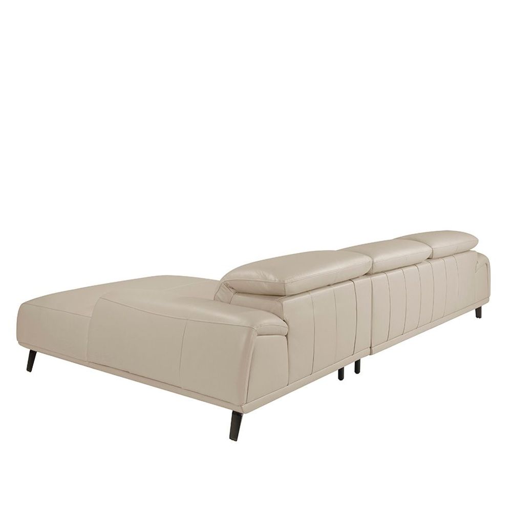 Canapés - Canapé chaise longue en cuir de vachette taupe - ANGEL CERDÁ