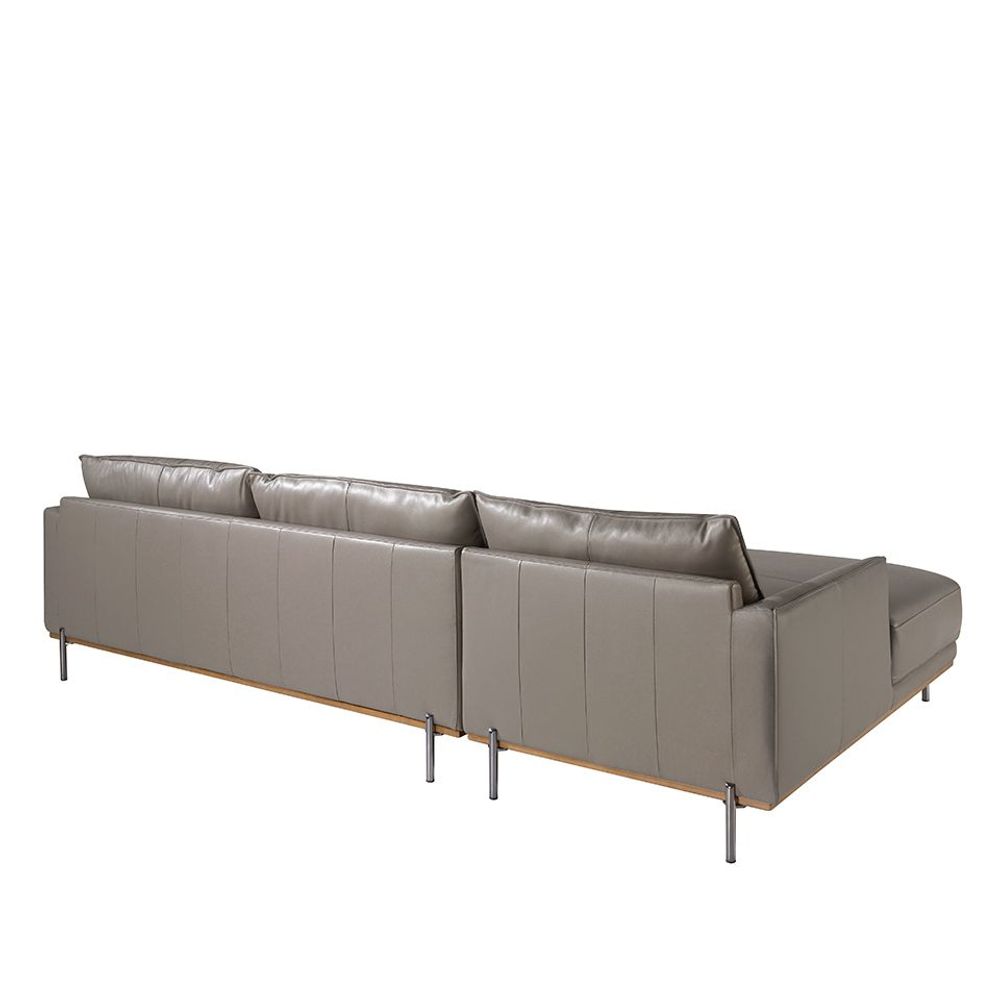 Canapés - Canapé chaise longue (L) en cuir de vachette Gris foncé - ANGEL CERDÁ