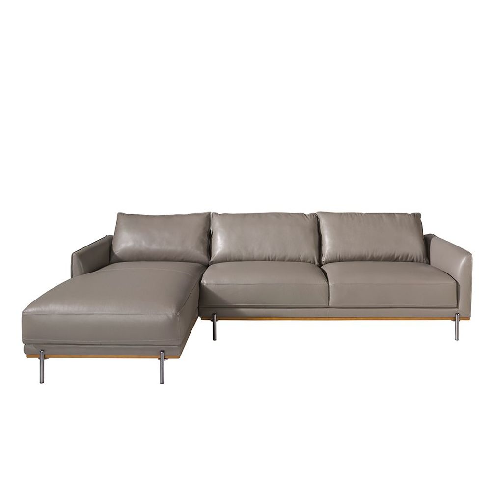 Canapés - Canapé chaise longue (L) en cuir de vachette Gris foncé - ANGEL CERDÁ