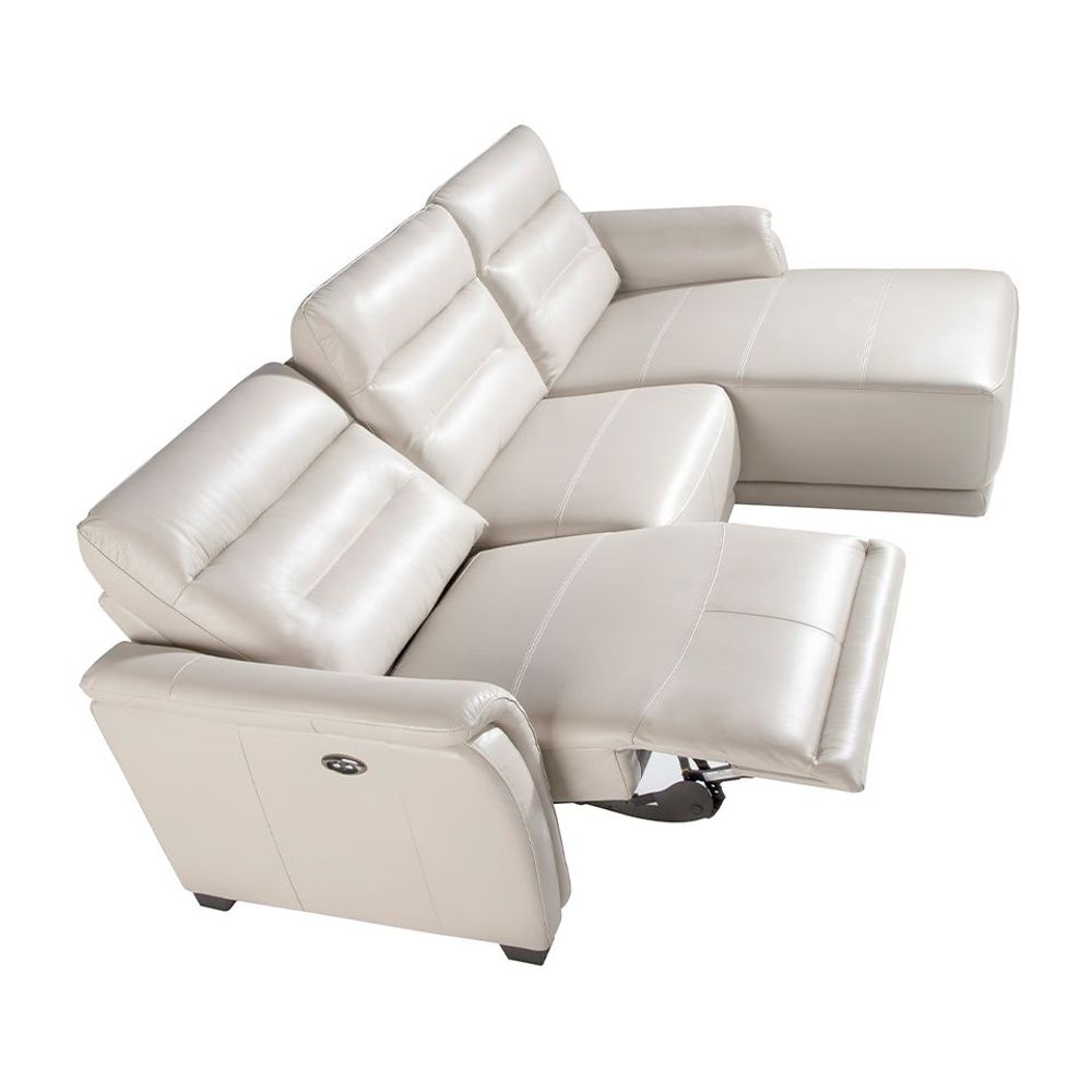 Canapés - Canapé chaise longue (R) avec revêtement en cuir et mécanisme relax - ANGEL CERDÁ