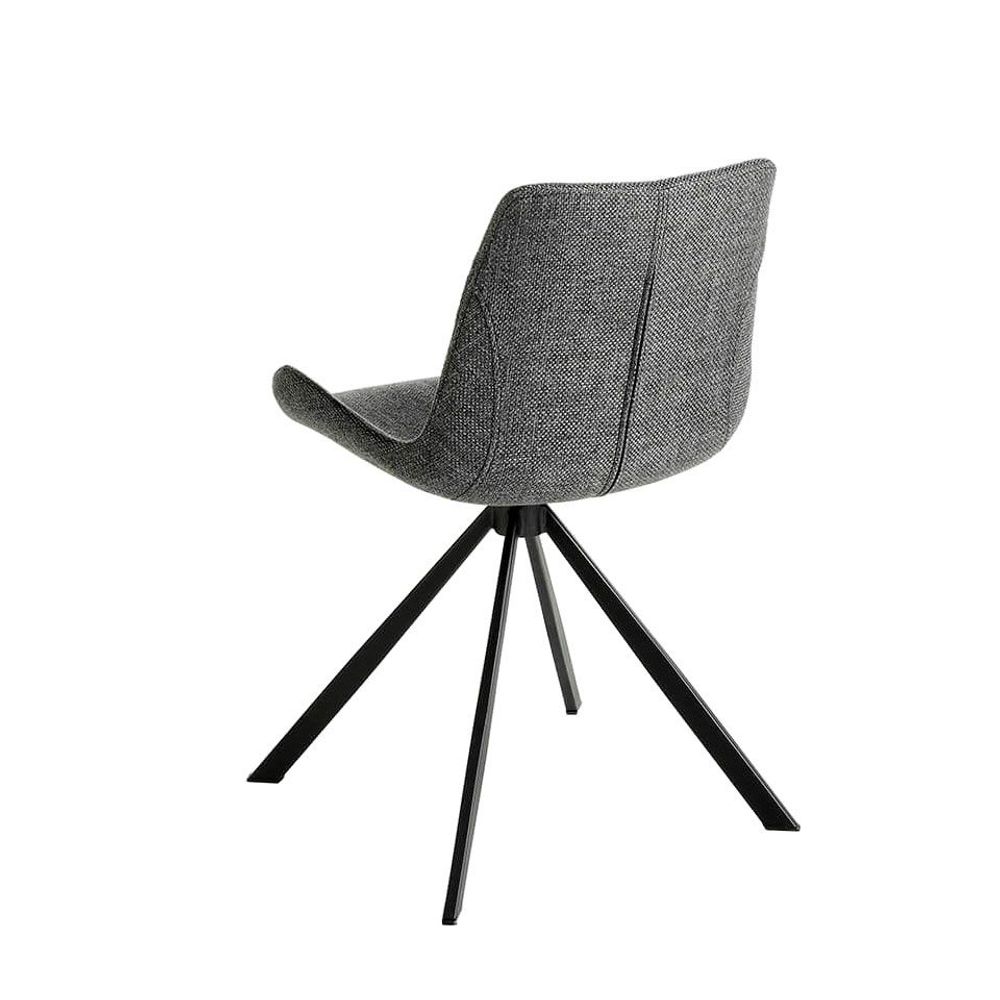 Chaises - Chaise de table à manger rembourrée en tissu gris - ANGEL CERDÁ