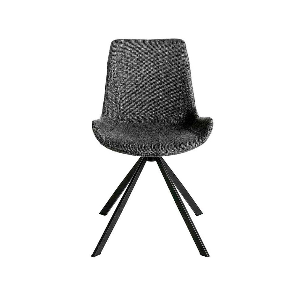 Chaises - Chaise de table à manger rembourrée en tissu gris - ANGEL CERDÁ
