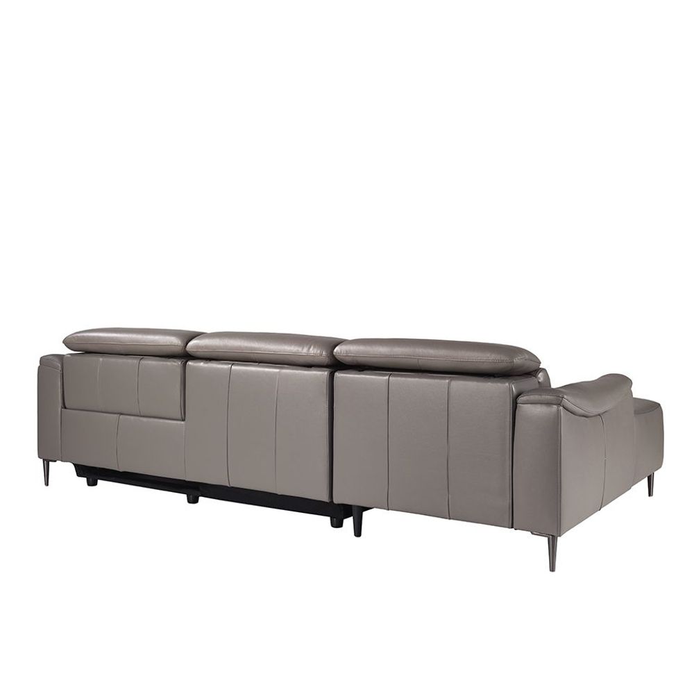 Canapés - Chaise longue en cuir gris foncé avec mécanisme relax - ANGEL CERDÁ