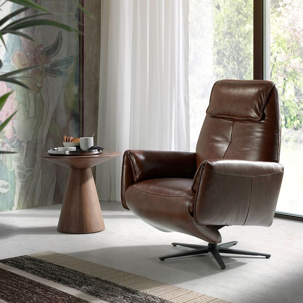 Fauteuils - Fauteuil pivotant en cuir mécanismes relax - ANGEL CERDÁ