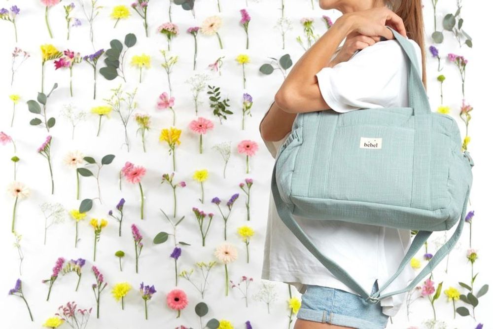 Sacs et cartables - Sac à langer Middle - Collection 'Effet lin" - BEBEL