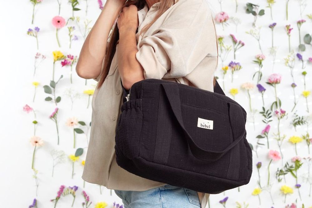 Sacs et cartables - Sac à langer Middle - Collection 'Effet lin" - BEBEL