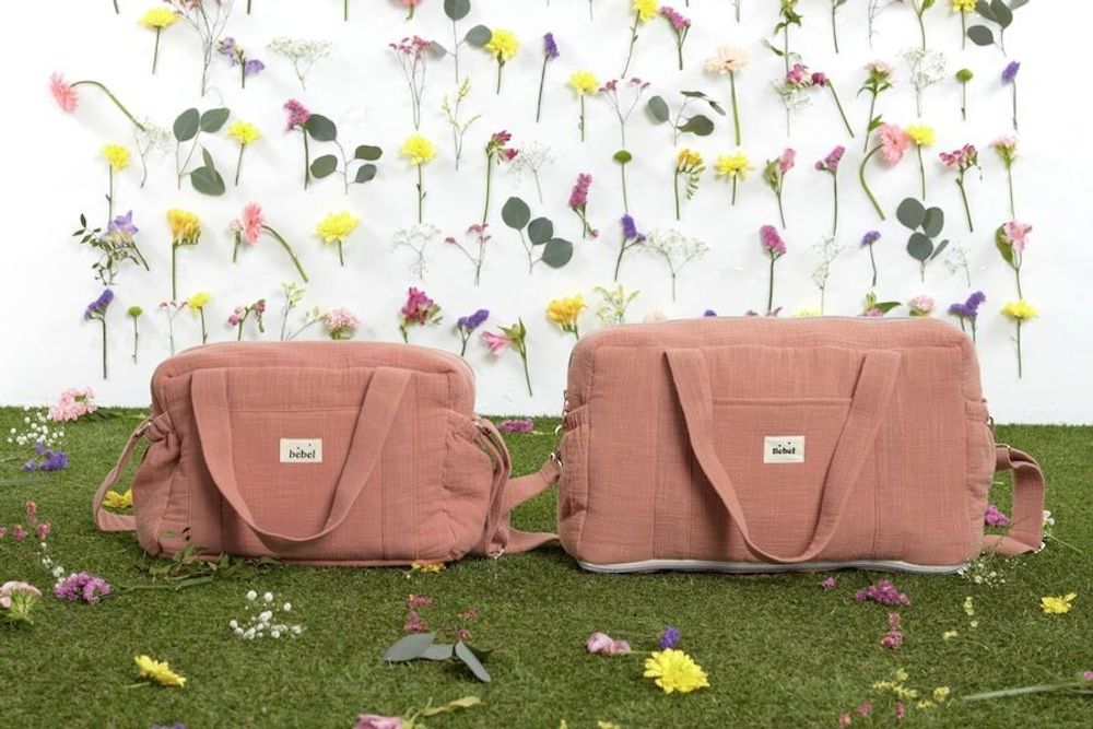 Sacs et cartables - Sac à langer Middle - Collection 'Effet lin" - BEBEL