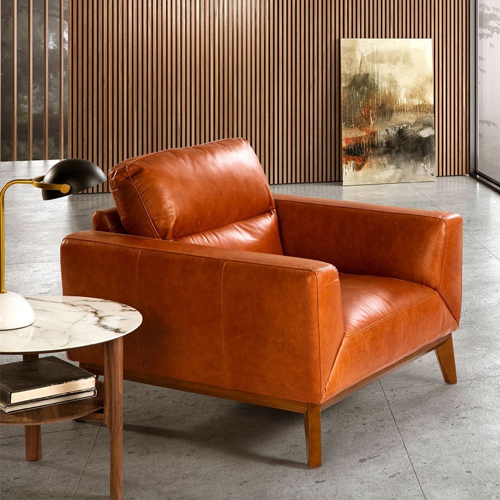 Armchairs - Upholstered buffalo cow leather armchair - ANGEL CERDÁ