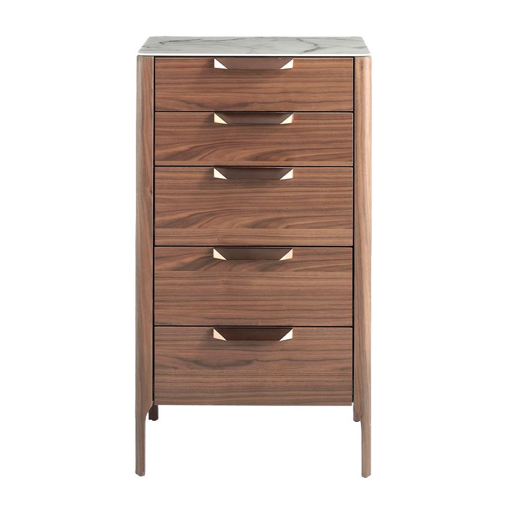 Chests of drawers - Walnut chiffonier and marble imitation glass - ANGEL CERDÁ