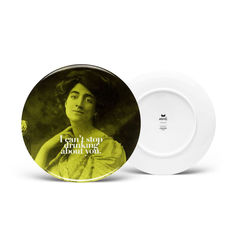Decorative objects - Porcelain Plate “I can't stop drinking about you.” - LOOL