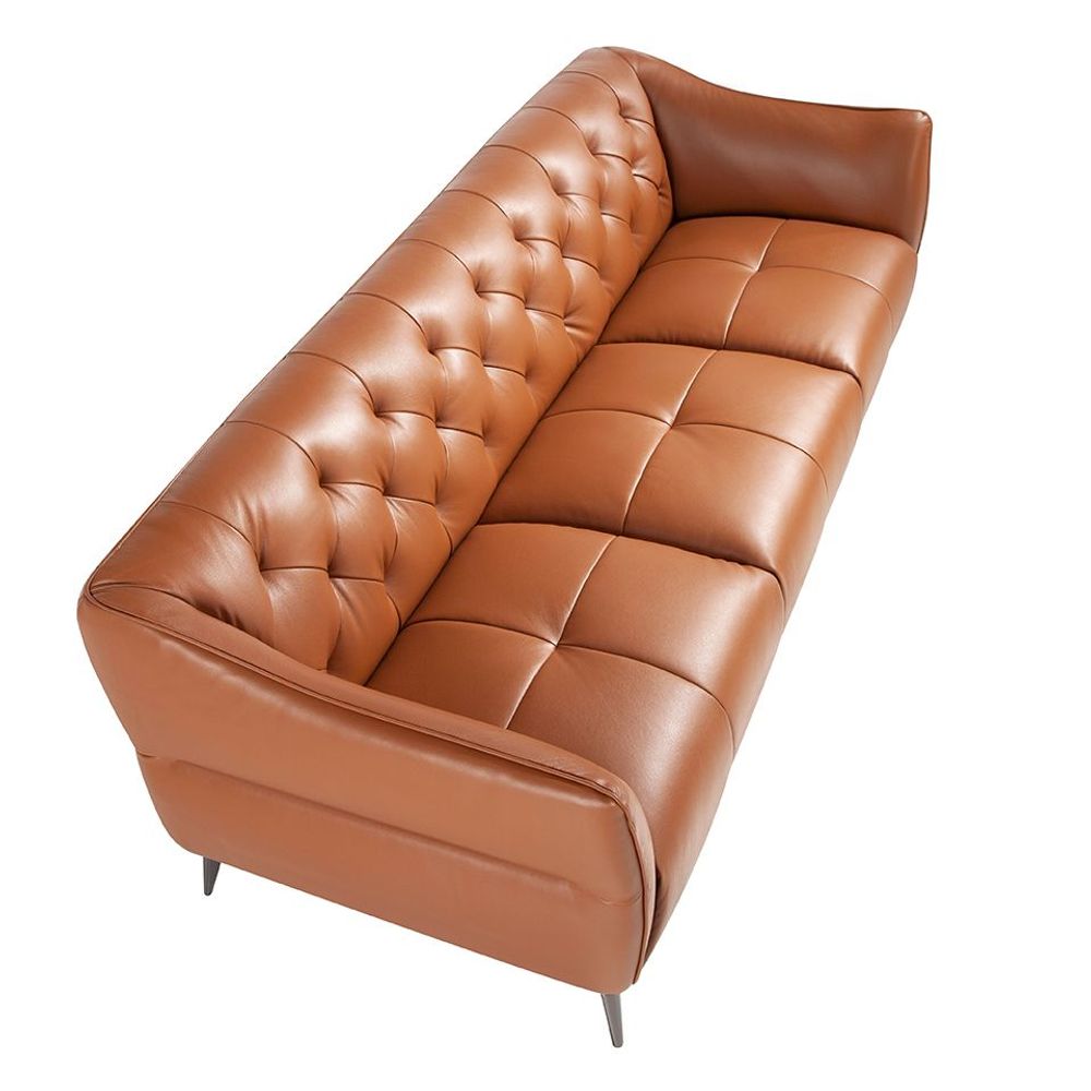 Sofas - 3 seater sofa upholstered in brown cowhide leather - ANGEL CERDÁ