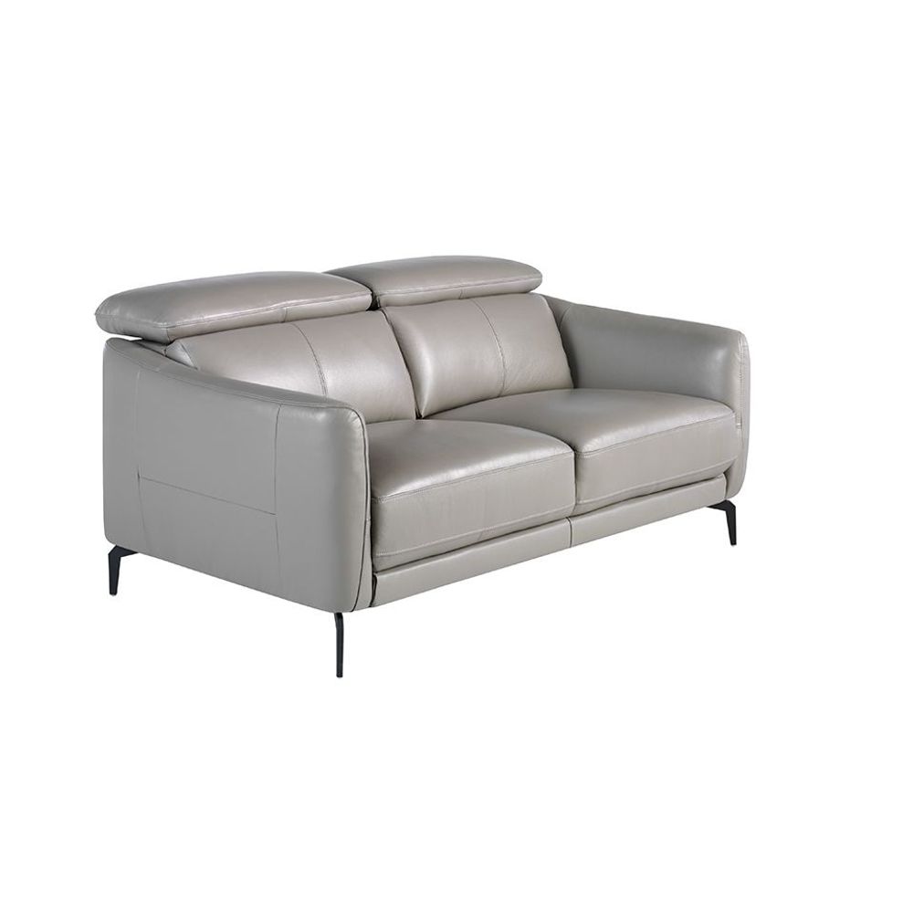 Canapés - Canapé 2 places tapissé en cuir gris - ANGEL CERDÁ