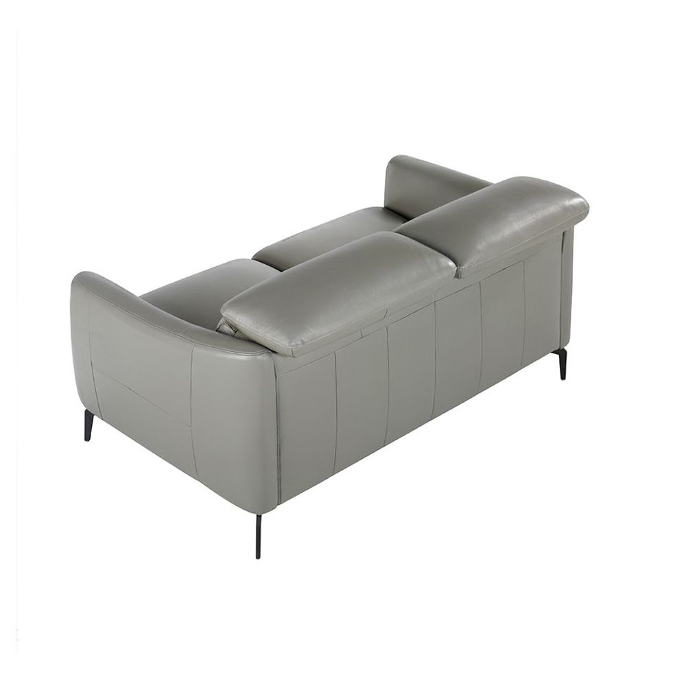 Canapés - Canapé 2 places tapissé en cuir gris - ANGEL CERDÁ