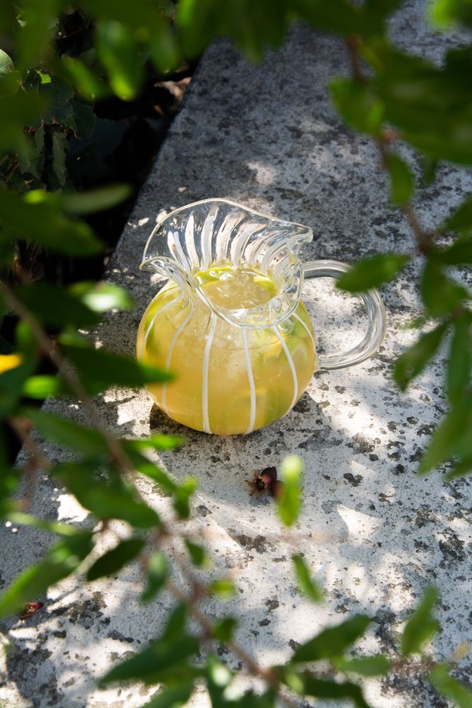 Art glass - Torcello White Stripe Jug - TUTTOATTACCATO