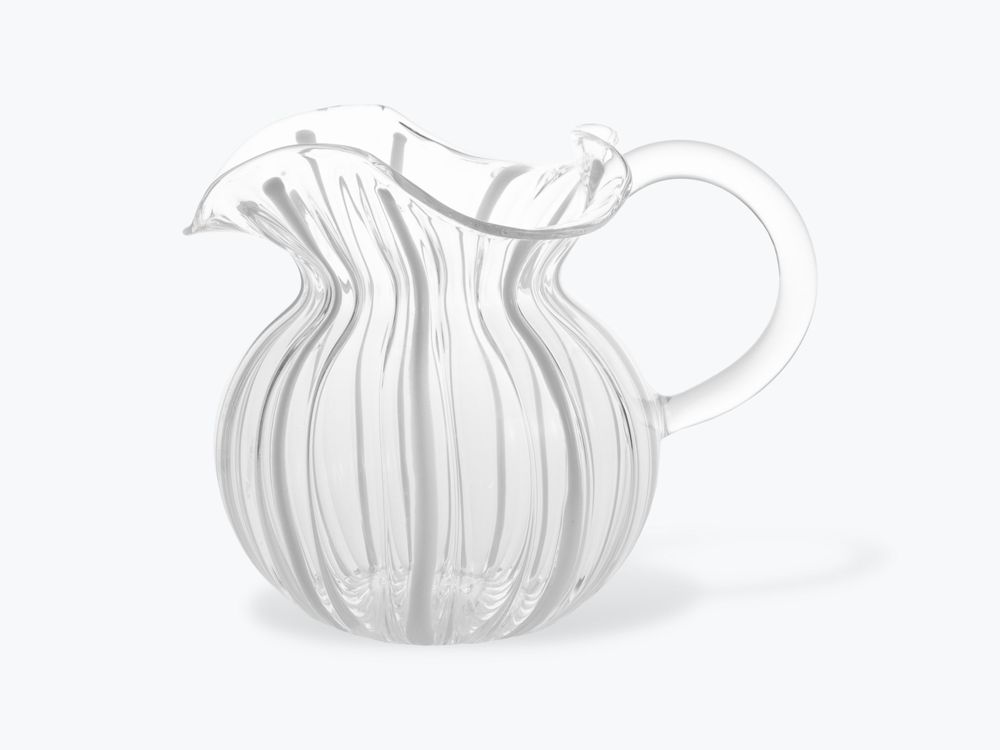 Art glass - Torcello White Stripe Jug - TUTTOATTACCATO