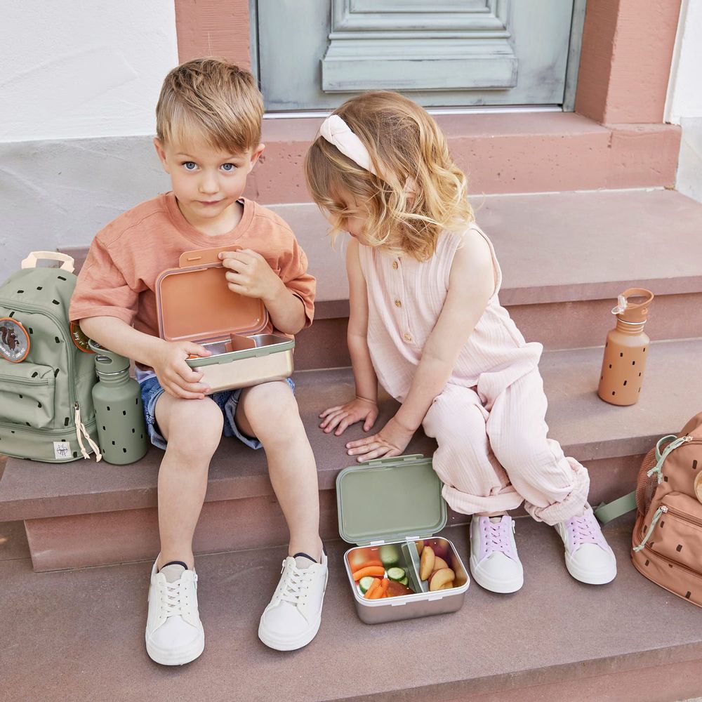 Accessoires pour puériculture - LÄSSIG Gourde pour enfant inox et Boîte à goûter / Lunch box inox Happy Prints - LASSIG GMBH
