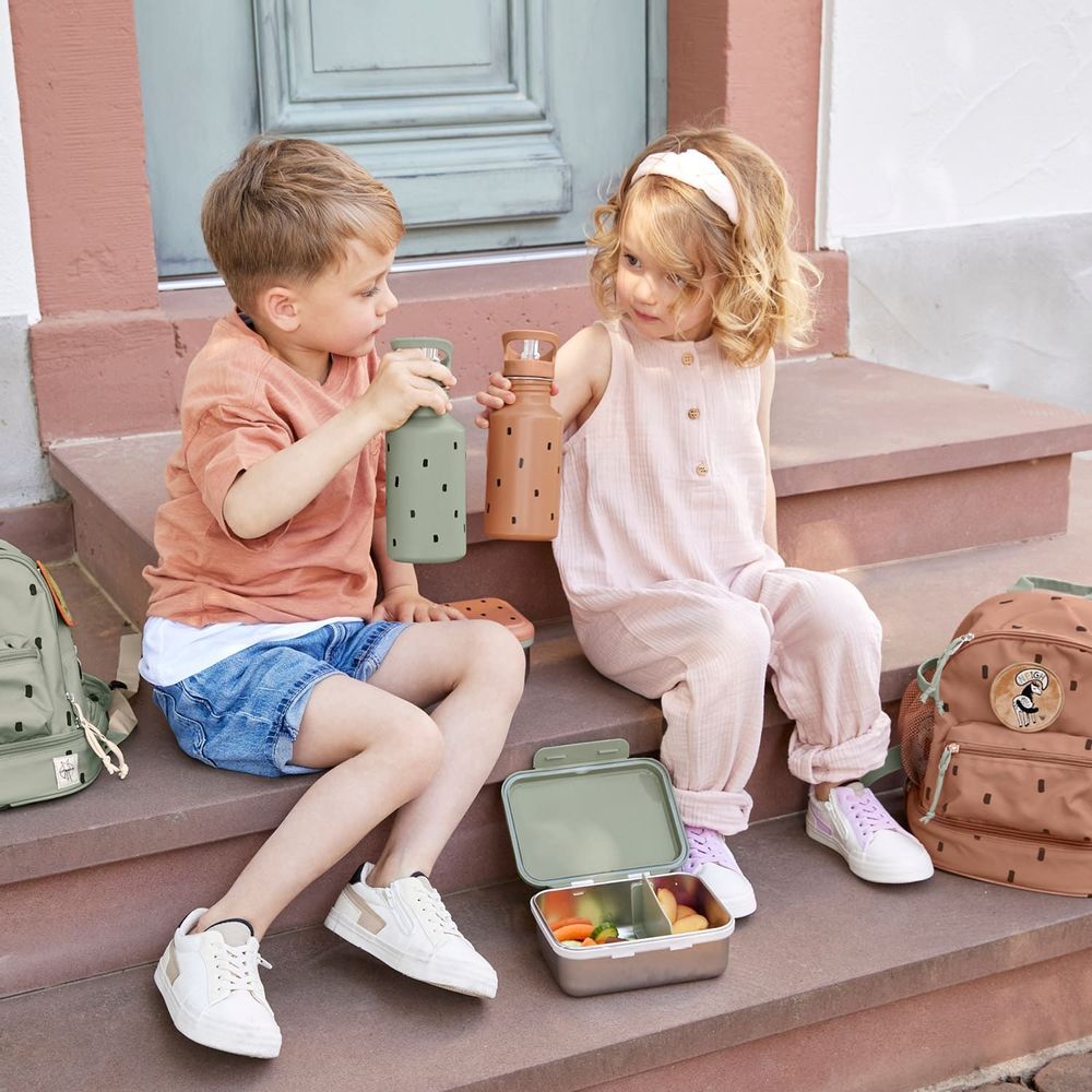 Accessoires pour puériculture - LÄSSIG Gourde pour enfant inox et Boîte à goûter / Lunch box inox Happy Prints - LASSIG GMBH
