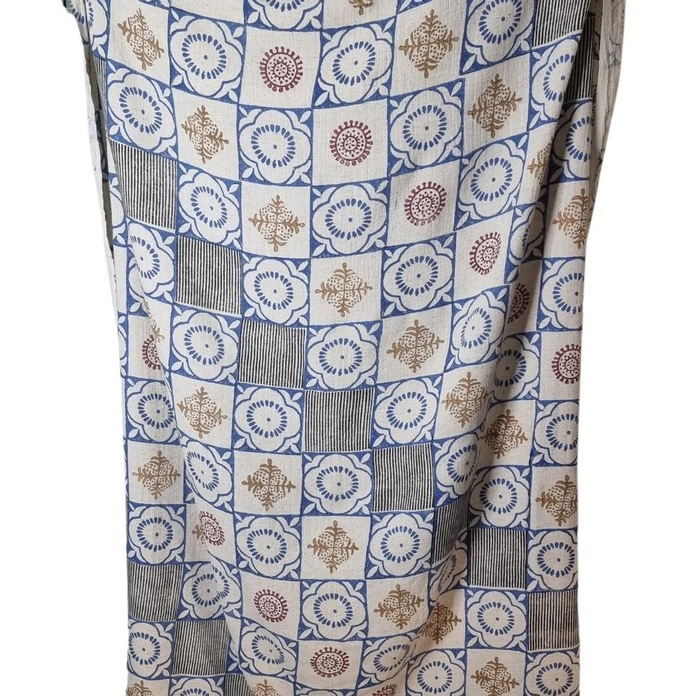 Unique pieces - Throw Afife Cotton Linen 150 x 220cm Handprinted Handmade - LALAY