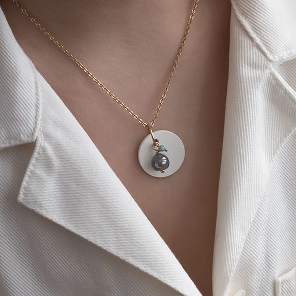 Beauty products - Perfume necklace made of ceramic and natural stones (aromatherapy/olfactotherapy/lithotherapy)\" Precious\ " - O BY !OSMOTIK