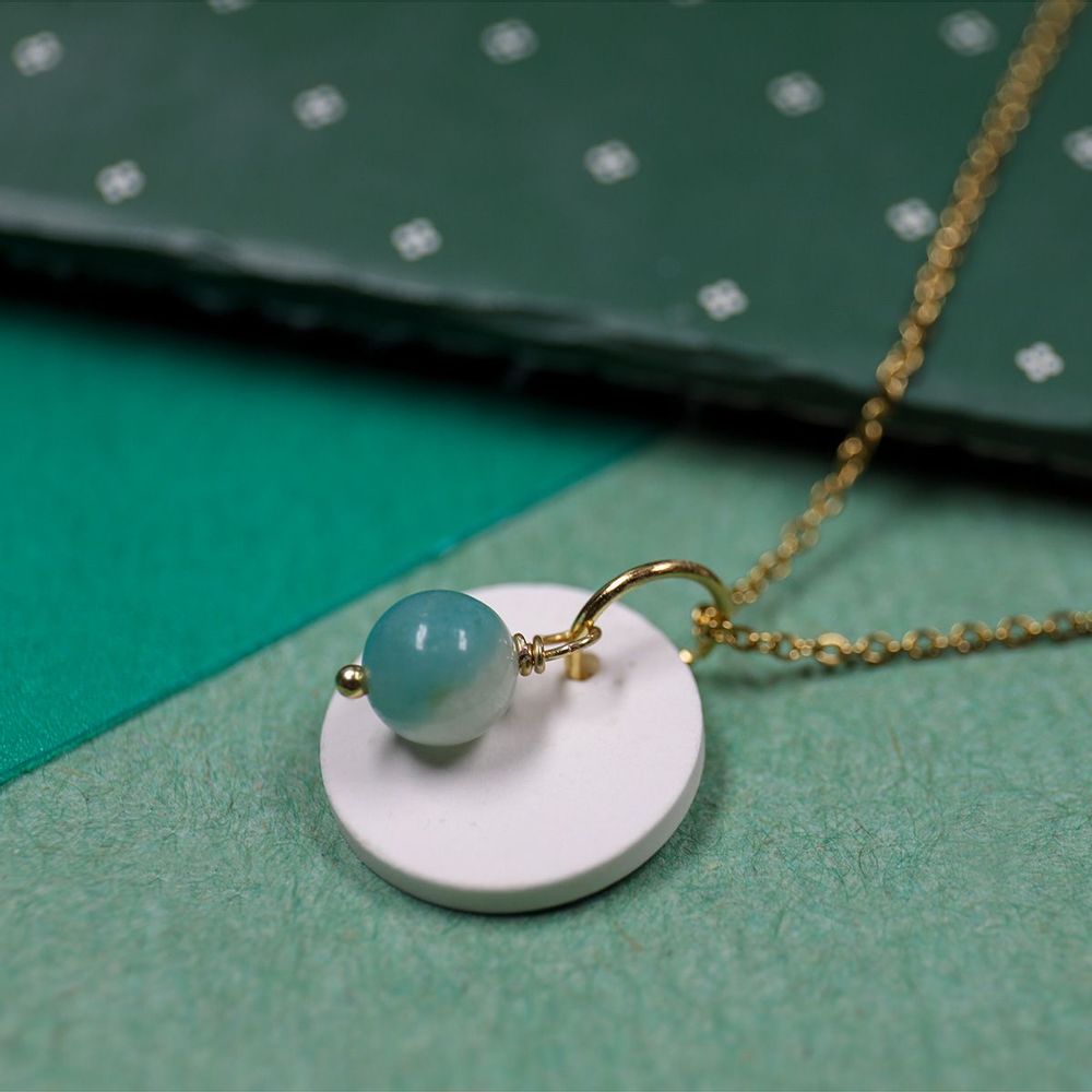 Beauty products - Perfume necklace made of ceramic and natural stones (aromatherapy/olfactotherapy/lithotherapy)\" Precious\ " - O BY !OSMOTIK