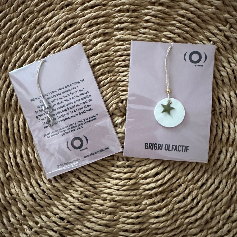 Parfums d'intérieur - Grigri, porte bonheur nomade, à parfumer "Petite étoile" (aromathérapie / olfactothérapie) - O BY !OSMOTIK