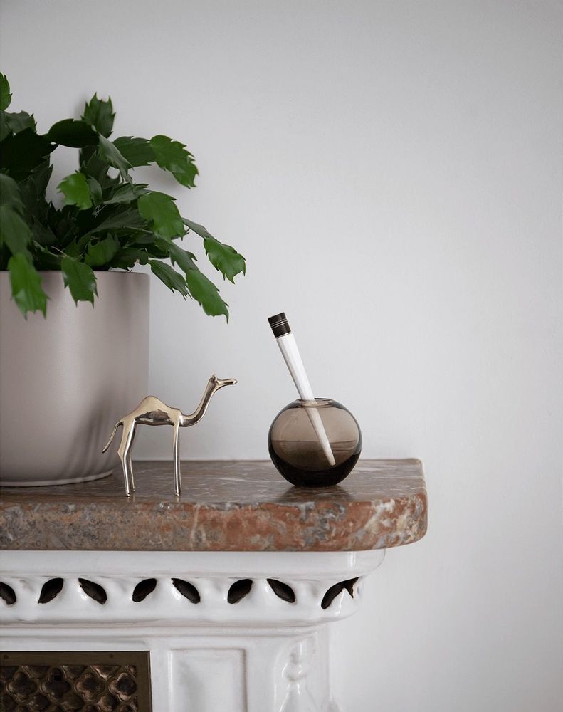 Home fragrances - Jewelry perfume diffuser in Limoges ceramic, silver and ebony\" Rencontre\ " - O BY !OSMOTIK