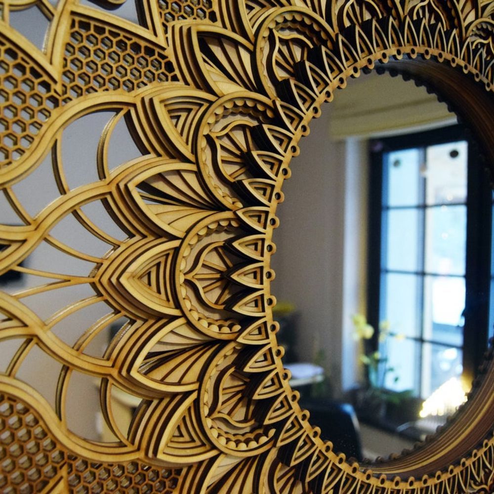 Accessoires de déco extérieure - Miroir Mandala Élégant Décoration Murale - BHDECOR